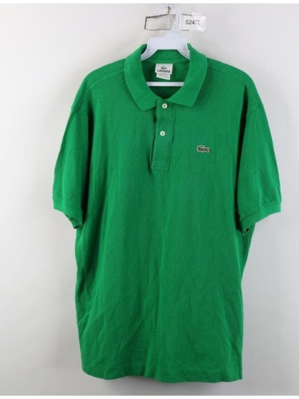Vintage Lacoste Mens FR 7 US XL Croc Logo Tennis Golf Collared Polo Shirt Green